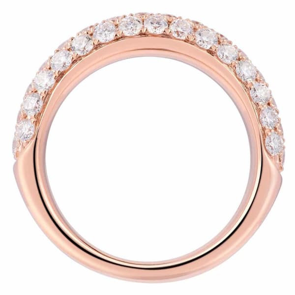 Luxury modern 18K rose gold band with 1.65ct diamonds KR12676A, Profile
