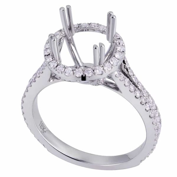 Luxury modern halo setting 18k white gold ring with .60ctw diamonds KR12470XD200, Main view