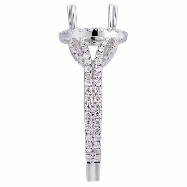 Luxury modern halo setting 18k white gold ring with .60ctw diamonds KR12470XD200, Side edge