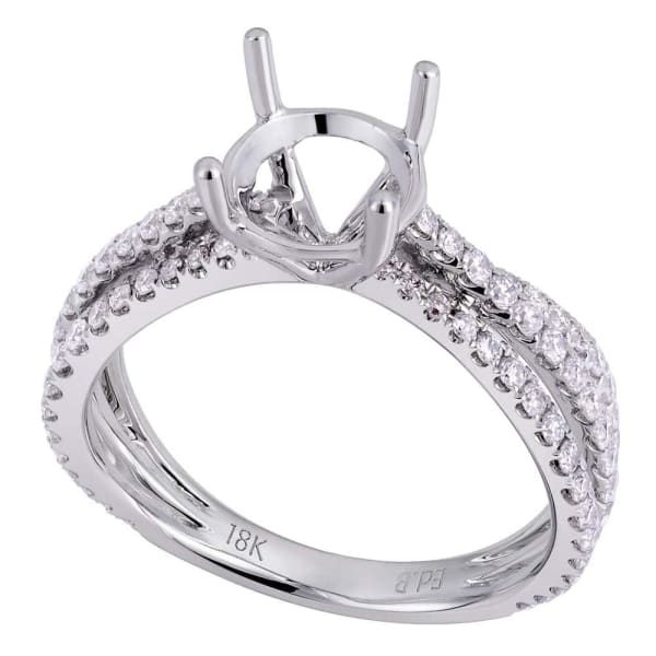 Memorable twist design solitaire setting white gold ring is with .75ctw diamonds KR11065AXD150, Main view