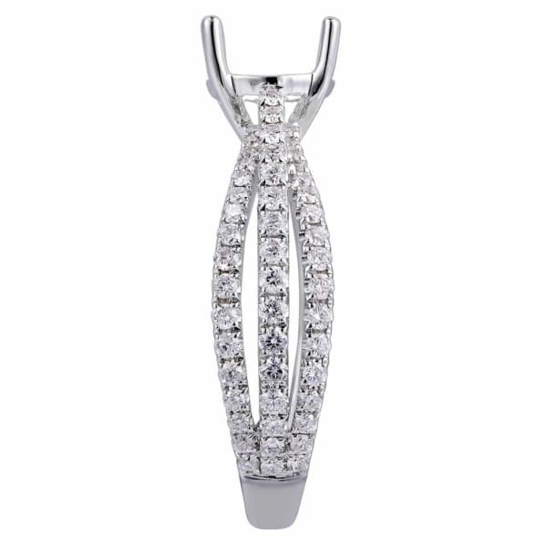 Memorable twist design solitaire setting white gold ring is with .75ctw diamonds KR11065AXD150, Side edge