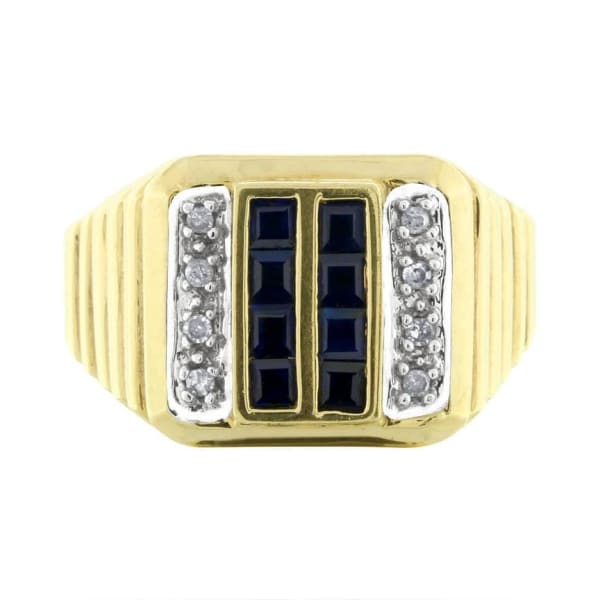 Men's 0.20ct sapphires 10k yellow gold ring RN2185
