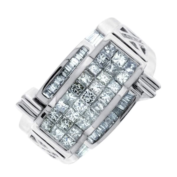 Men's 14k white gold ring with 1.32ct diamonds RN-2706, Main view