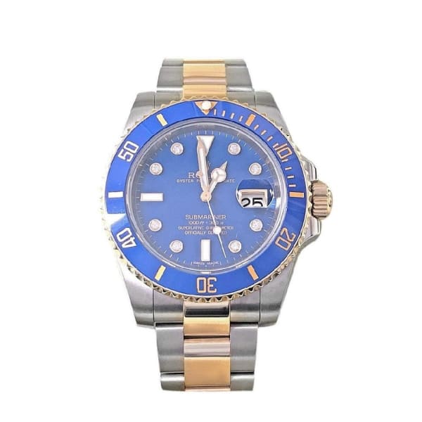 Vintage Rolex, Submariner 40 mm, Two-Tone 18k Yellow Gold and Stainless Steel Oyster bracelet, Blue Diamond dial Blue bezel, 18k Yellow Gold and Stainless Steel Case Men's Watch 116613BLD