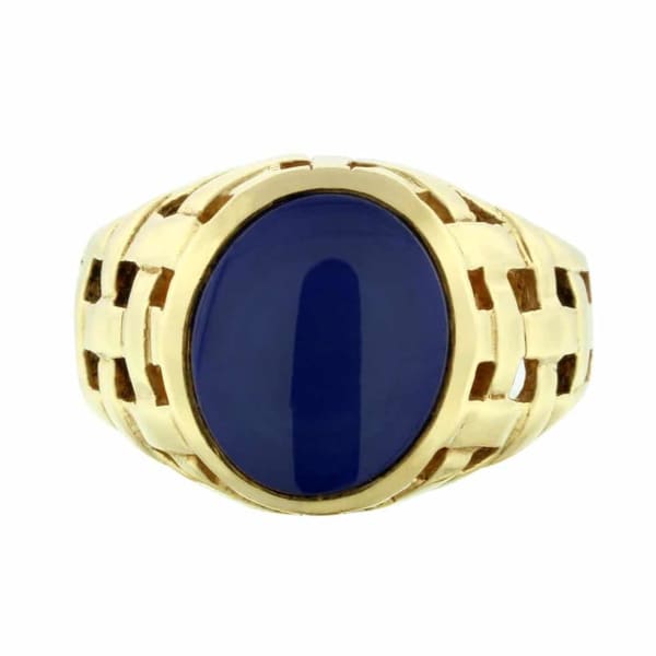 Men's sapphires 14k yellow gold ring RN456300