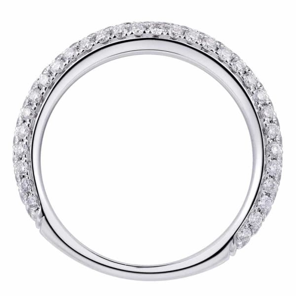 Modern and elegant 18K white gold band with .73ct diamonds KR09103B100A, Profile