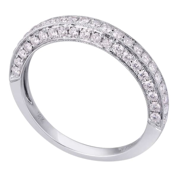 Modern and elegant design 18K white gold band with .88ct diamonds KR08188B150, Main view