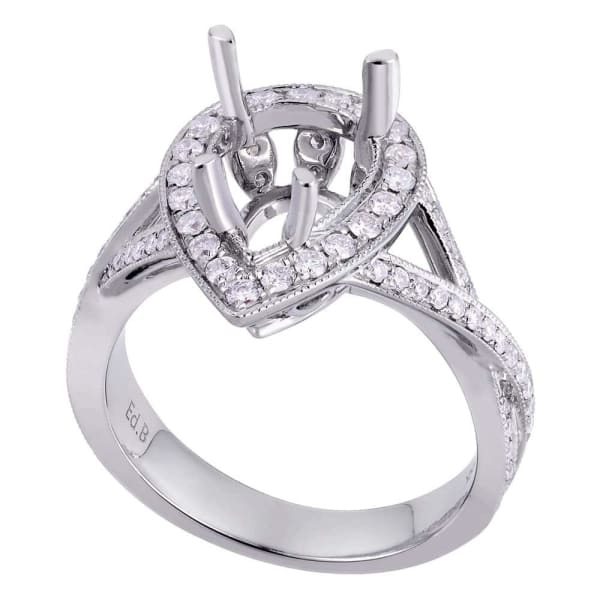 Modern dramatic halo setting 18k white gold ring with .60ctw diamonds KR12480XD200,  Main view