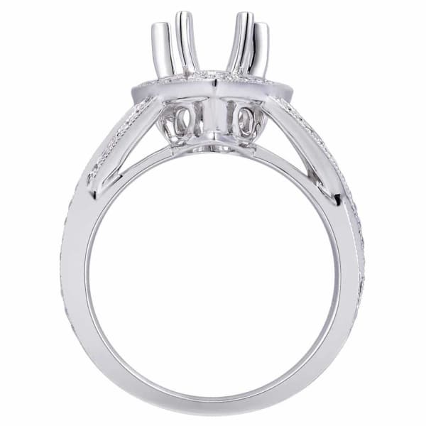 Modern dramatic halo setting 18k white gold ring with .60ctw diamonds KR12480XD200, Profile