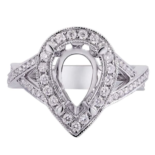 Modern dramatic halo setting 18k white gold ring with .60ctw diamonds KR12480XD200