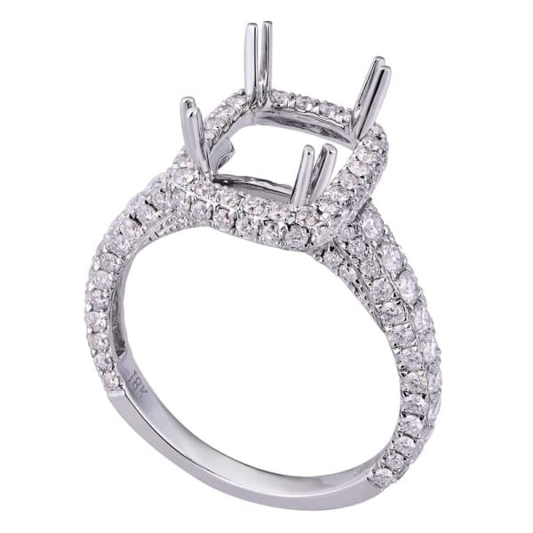 Modern elegant halo 18k white gold ring 1.2ct diamonds KR11021XD200, Main view