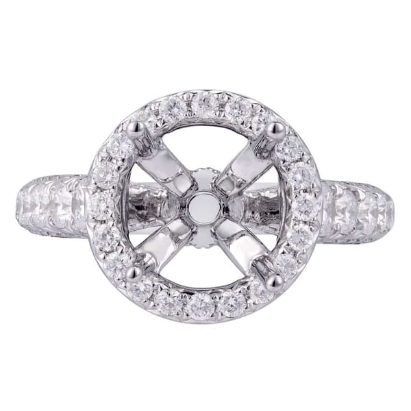 Modern elegant halo setting 18K white gold ring with 1.45ctw diamonds KR12686XD250