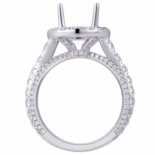 Modern elegant halo setting 18K white gold ring with 1.45ctw diamonds KR12686XD250, Profile