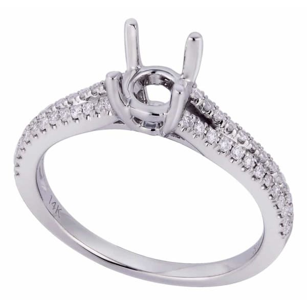 Modern elegant solitaire setting 18k white gold ring with .22ct diamonds KR09296XD50, Main view