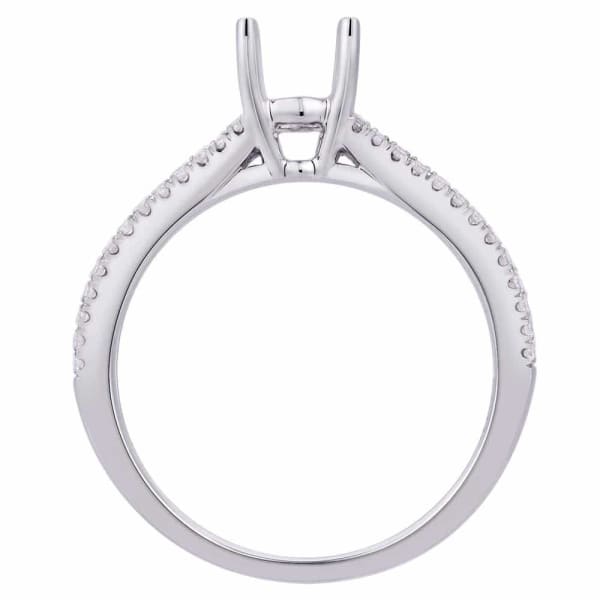 Modern elegant solitaire setting 18k white gold ring with .22ct diamonds KR09296XD50, Profile