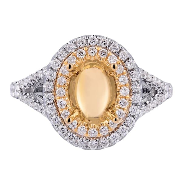 Modern luxury design halo setting 18k white and yellow gold ring with .72ctw diamonds KR08597XD8X6