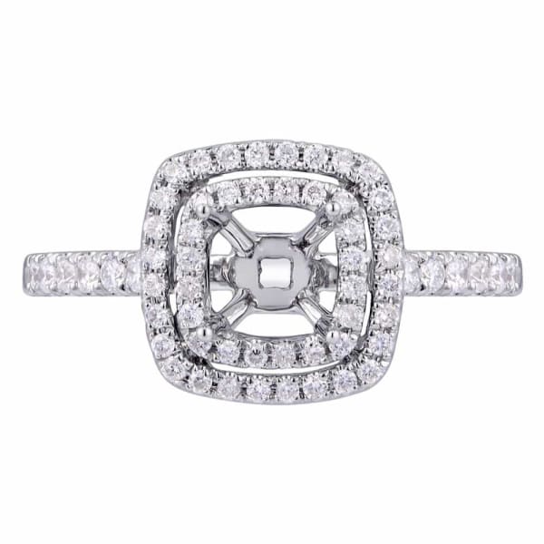 Modern luxury halo setting 18k white gold ring with .42ctw diamonds KR11313XD75
