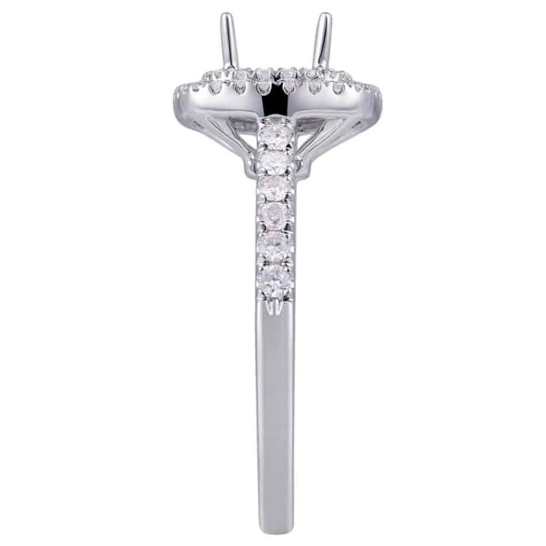 Modern luxury halo setting 18k white gold ring with .42ctw diamonds KR11313XD75, Side edge