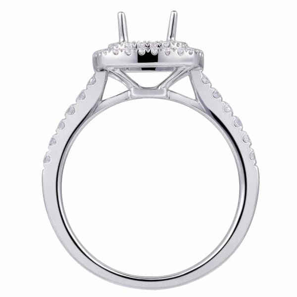 Modern luxury halo setting 18k white gold ring with .42ctw diamonds KR11313XD75, Profile