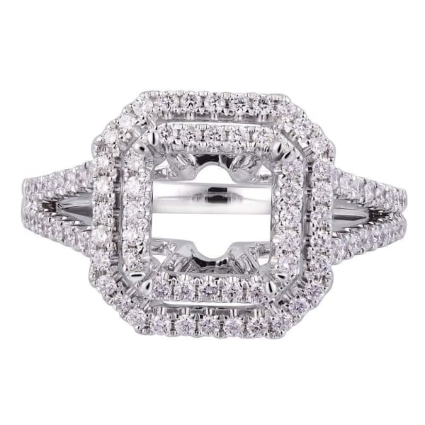 Modern luxury halo setting 18k white gold ring with .70ctw diamonds KR08614XD200