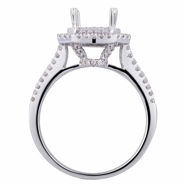 Modern luxury halo setting 18k white gold ring with .70ctw diamonds KR08614XD200, Profile