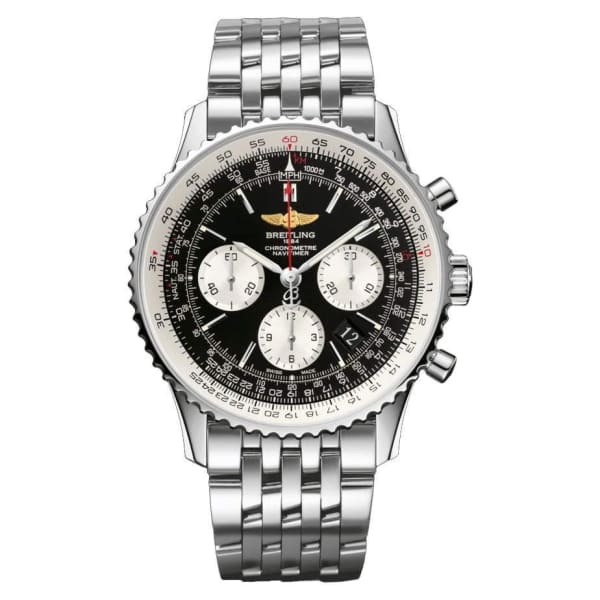 Breitling, Navitimer 01 Black Dial Chronograph Stainless Steel Mens Watch, Ref. # BTAB012012 BB01SS