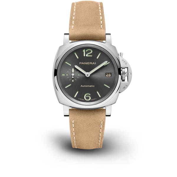 Panerai Luminor Due 38mm AISI 316L polished steel case Sun brushed anthracite dial Watch PAM00755