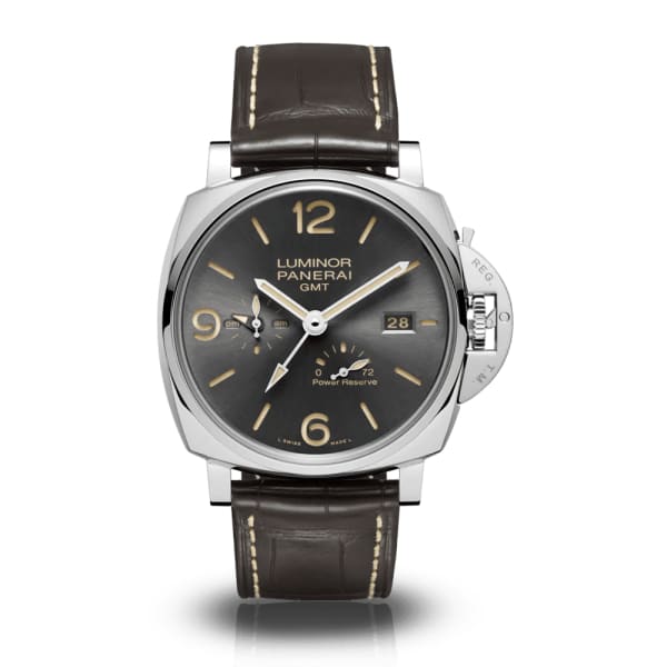 Panerai, Luminor Due Gmt Power Reserve - 45mm, Stainless Steel Case, Sun-brushed Anthracite Gray dial Watch, Ref. # Pam00944