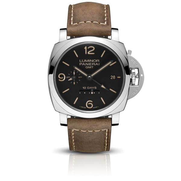 Panerai, Luminor Gmt 10 Days - 44mm, Polished Stainless Steel Case, Black dial Watch, Ref. # Pam00533