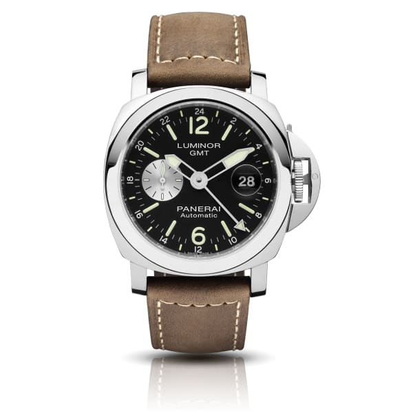 Panerai, Luminor Gmt - 44mm, Aisi 316l Polished Steel Case, Black dial Watch, Ref. # Pam01088