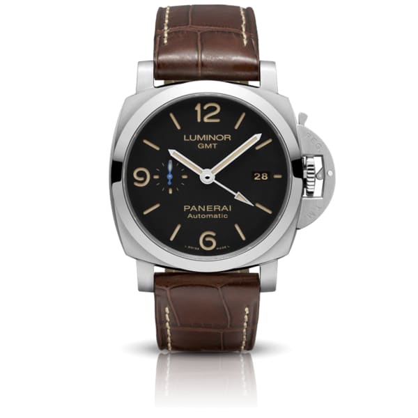 Panerai, Luminor Gmt - 44mm, Aisi 316l Polished Steel Case, Black dial Watch, Ref. # Pam01320
