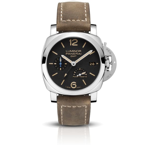 Panerai, Luminor Gmt Power Reserve - 42mm, Aisi 316l Polished Stainless Steel Case, Black dial Watch, Ref. # Pam01537