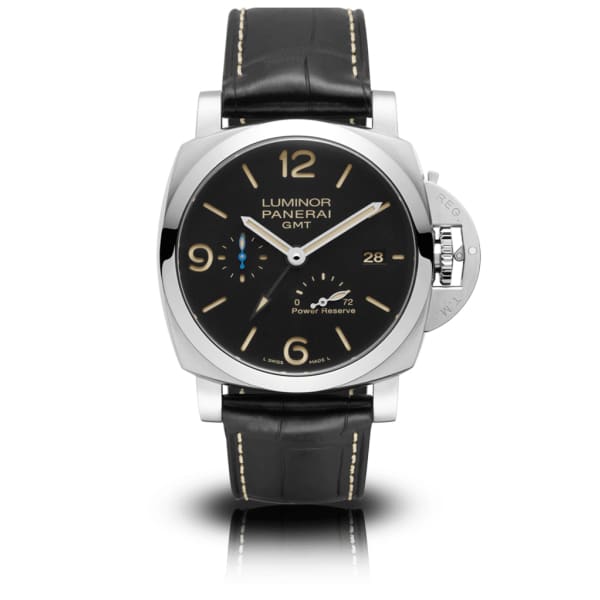 Panerai, Luminor Gmt Power Reserve - 44mm, Aisi 316l Polished Steel Case, Black dial Watch, Ref. # Pam01321