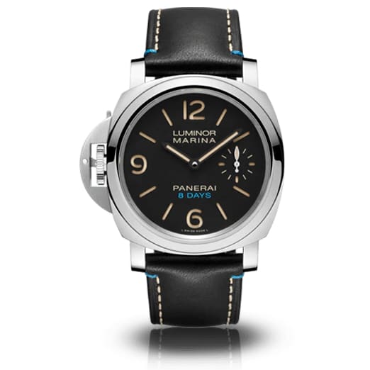 Panerai, Luminor Left-handed 8 Days - 44mm, Aisi 316l Polished Steel Case, Black dial Watch, Ref. # Pam00796