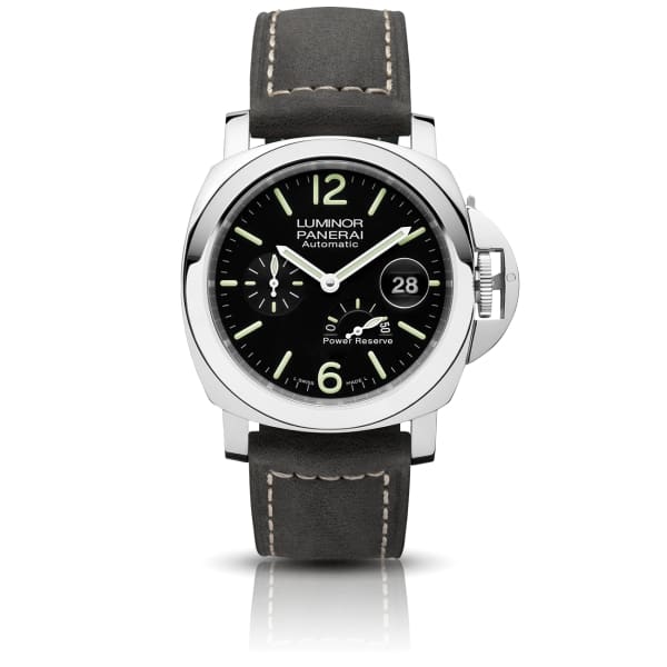 Panerai, Luminor Power Reserve - 44mm, Aisi 316l Polished Steel Case, Black dial Watch, Ref. # Pam01090