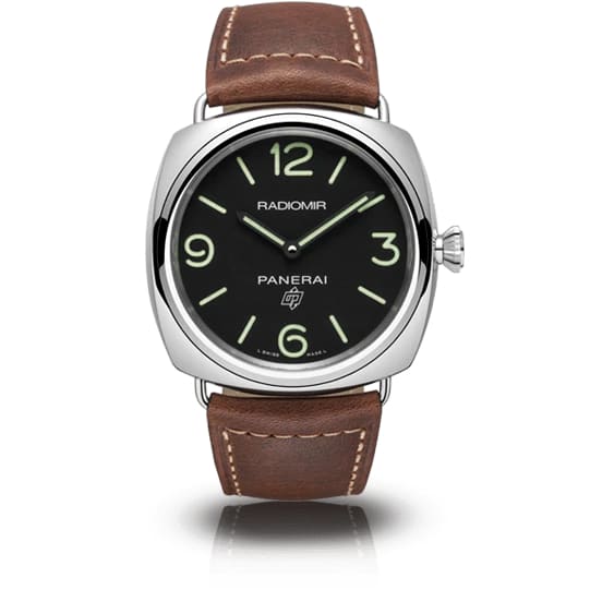 Panerai, Radiomir 45mm, Aisi 316l Polished Steel With Removable Wire Loop Strap Attachments (Patented), Black Dial Watch, Ref. # Pam00753