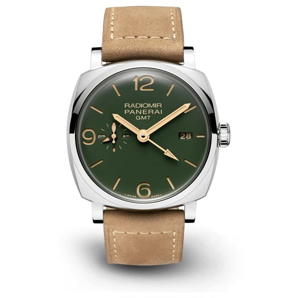 Panerai, Radiomir Gmt - 45mm, Aisi 316l Polished Steel, Military Green dial Watch, Ref. # Pam00998