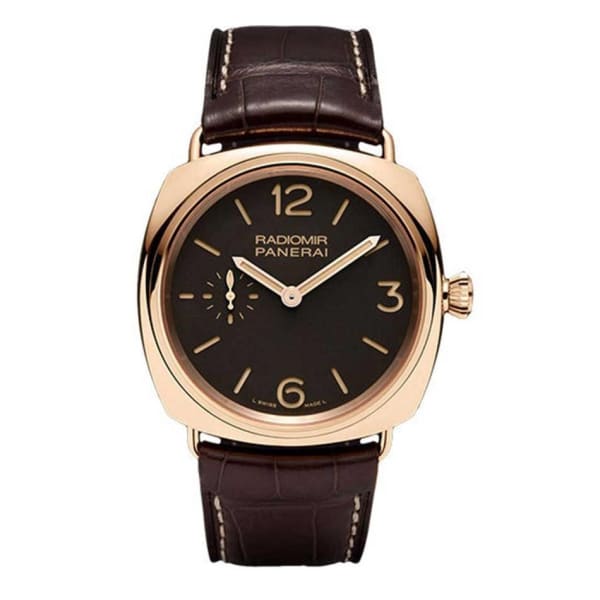 Panerai, Radiomir Oro Rosso Manual Wind Brown Dial 18 Kt Rose Gold Mens Watch, Ref. # Pam00439
