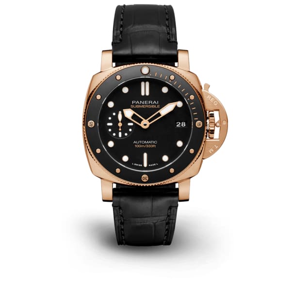 Panerai, Submersible - 42mm, Brushed Goldtech Case, Black dial Watch, Ref. # Pam00974