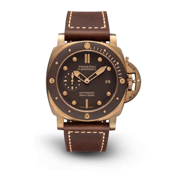Panerai, Submersible Bronzo - 47mm, Gold-tone Bronze And Titanium Case, Brown dial Watch, Ref. # Pam00968