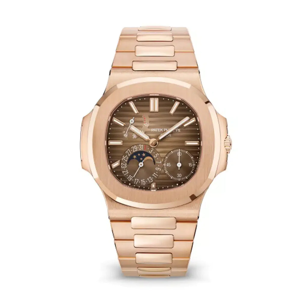 Patek Philippe, Nautilus Moonphase 40 mm | 18k Rose gold bracelet | Brown dial | 18k Rose gold Case Men's Watch, Ref. # 5712-1R