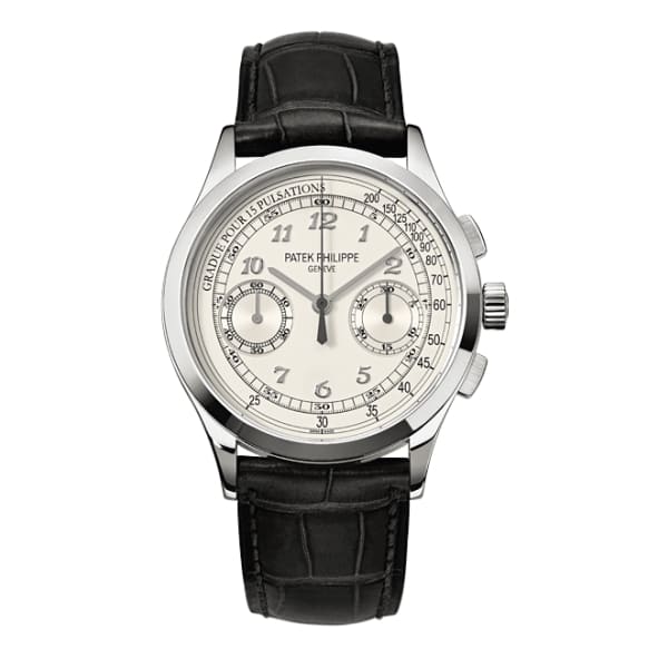 Patek Philippe, Complications, Chronograph, Silvery White dial, 18k White gold Watch, Ref. # 5170G-001