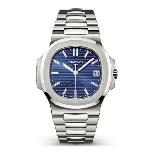 Patek Philippe, Nautilus 40th Anniversary 40 mm | 18k White gold bracelet | Blue dial | Platinum Case Men's Watch 5711/1P