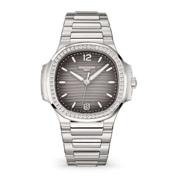 Patek Philippe, Nautilus 35.2mm | Stainless Steel bracelet | Gray Opaline dial Diamond bezel | Men's Watch 7118-1200A-011