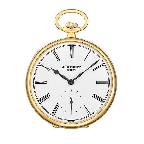 Patek Philippe, Pocket Watch 18k Yellow Gold 973J-010 with White Lacquered dial