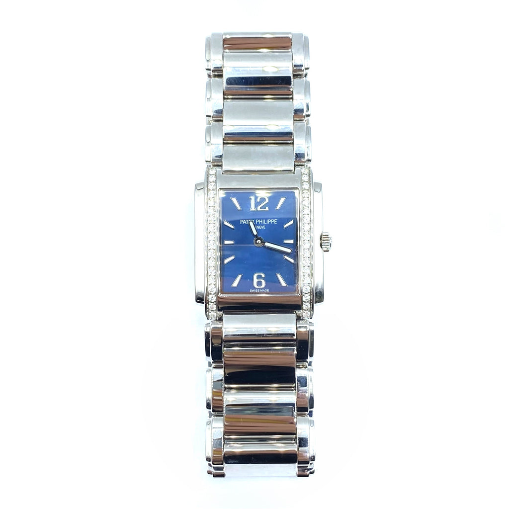 Patek Philippe, Twenty-4 Quartz, Diamond Blue Dial Ladies Watch, Ref. # 4910/1200a-001