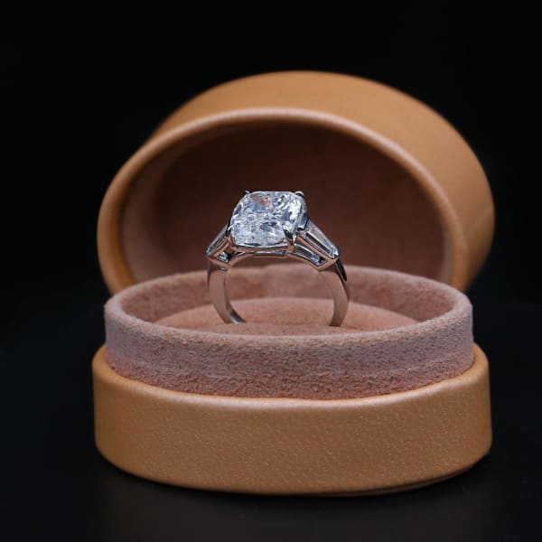 Platinum AGI Certified Engagement ring with 5.58ct Diamonds ENG-95000, Full face