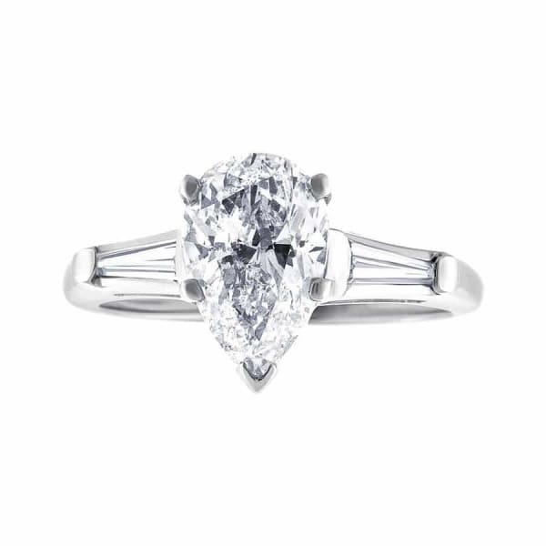Platinum diamond Pear Shape engagement ring ENG-35500