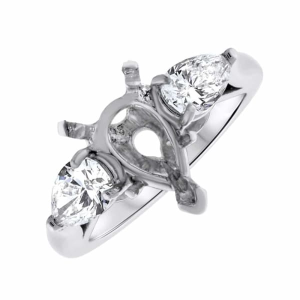 Platinum Diamond Setting With Pear Shape Diamonds 0.90ct SET-7375, Main view