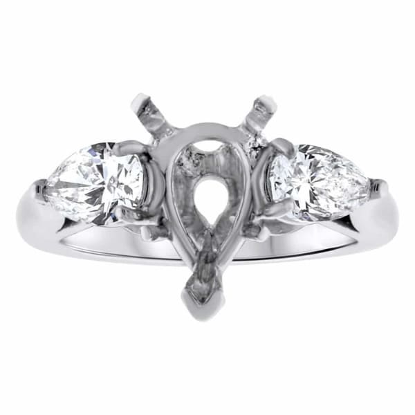 Platinum Diamond Setting With Pear Shape Diamonds 0.90ct SET-7375